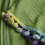 Κιμονό Artemis με pom-pom ΟΝΕ SIZE Green